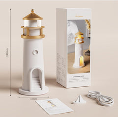 Moon Lighthouse Projector Night Light with Motion Sensor - Rechargeable LED Galaxy Table Lamp, Moon Lamp for Kids, Bedroom, Nursery Decor - Perfect Christmas, Birthday Gift for Boys & Girls