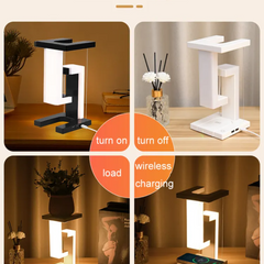 LED Floating Ambient Night Light - With Wireless charging Desk - Anti gravity Lamp