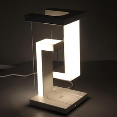 LED Floating Ambient Night Light - With Wireless charging Desk - Anti gravity Lamp